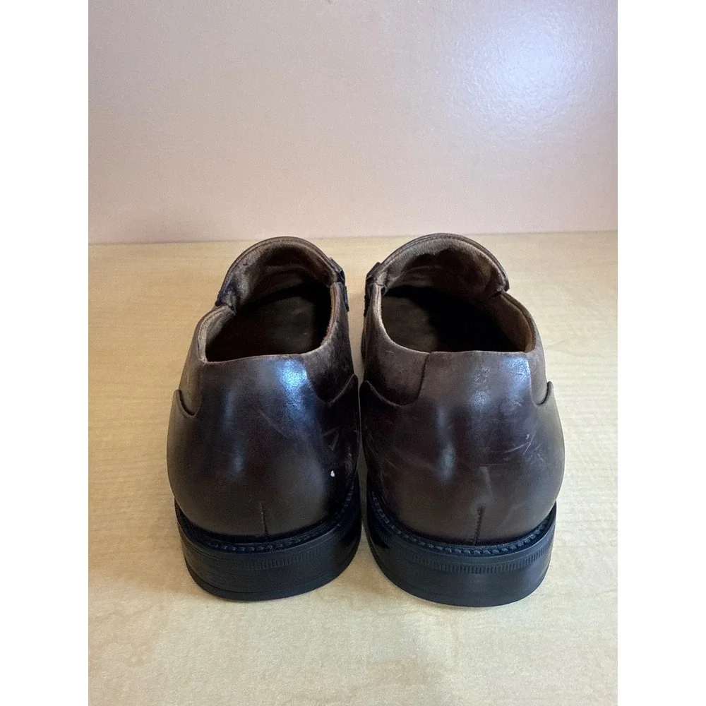 Kenneth Cole New York Mens Silver Technology Brown Leather Bit Loafers Size 10M